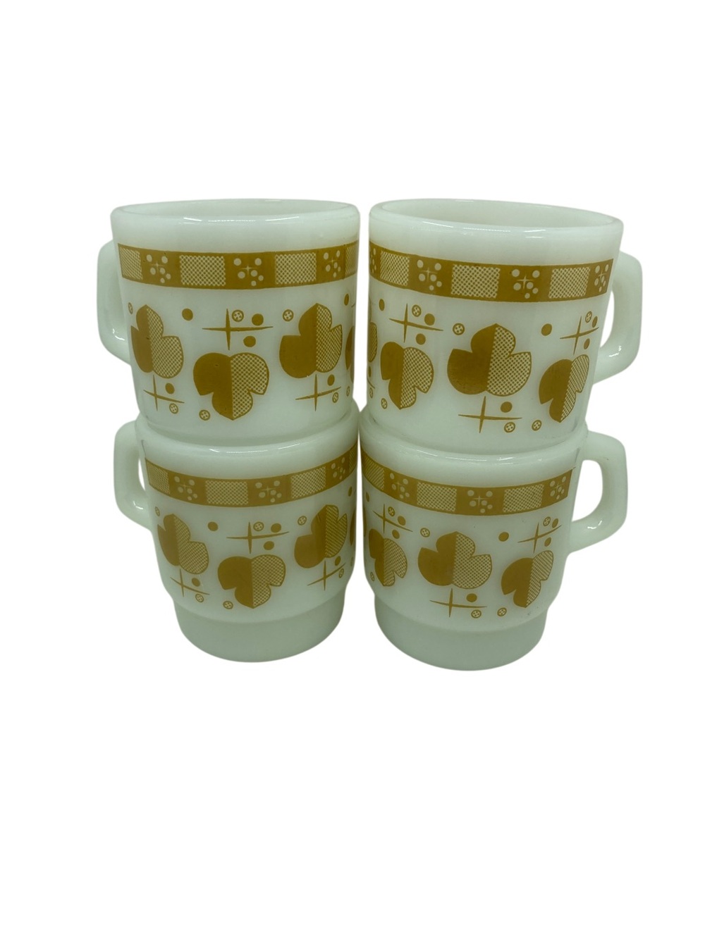 Vintage Fire-King by Anchor Hocking Milk Glass Mugs - Lot of 4